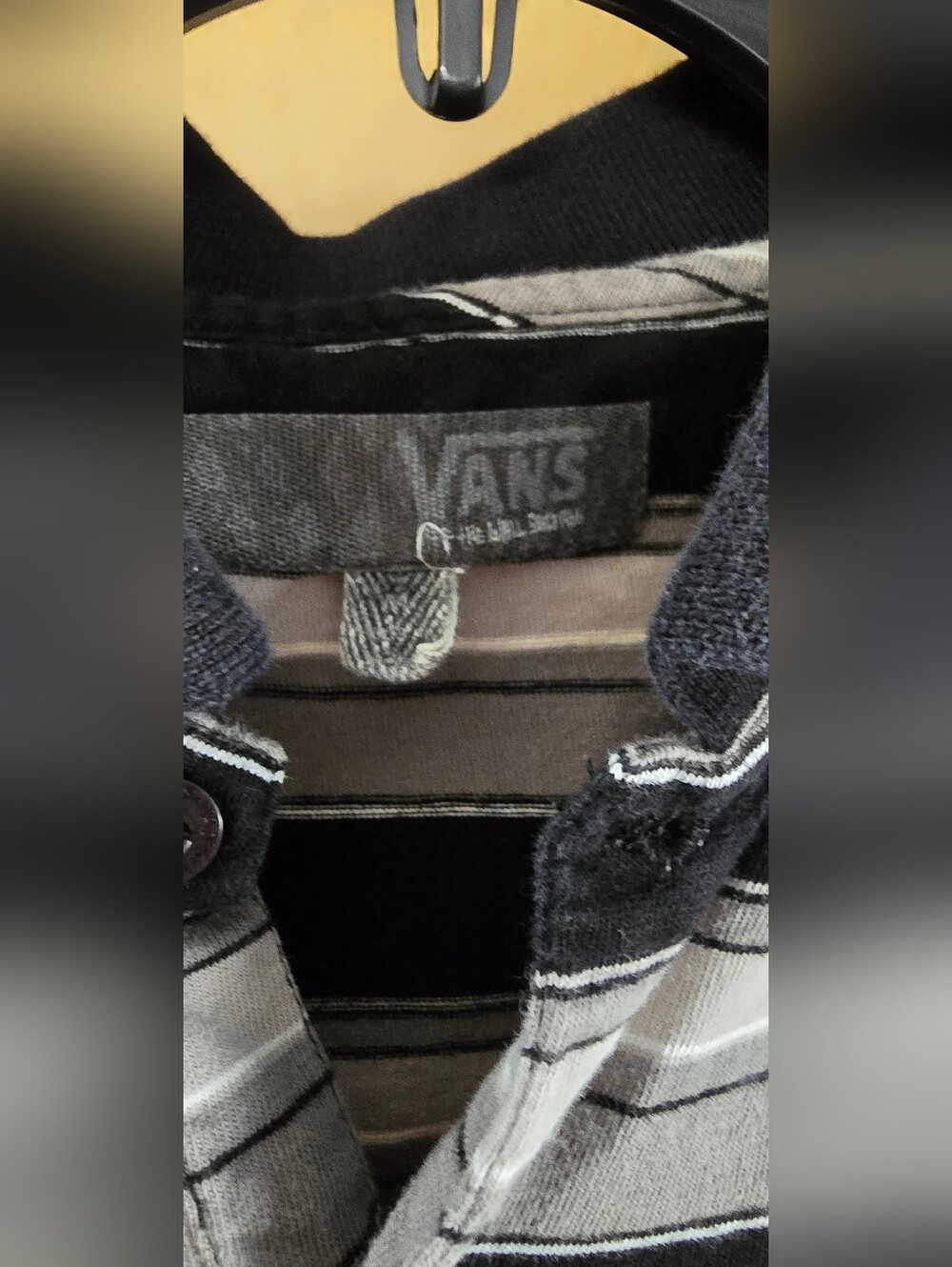 Vans Black and Gray Striped Polo Shirt - Picture 3 of 5